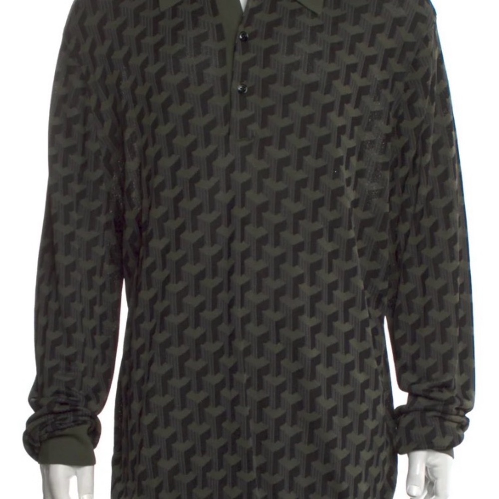 rag & bone Printed Mock Neck Polo Sweater Size M